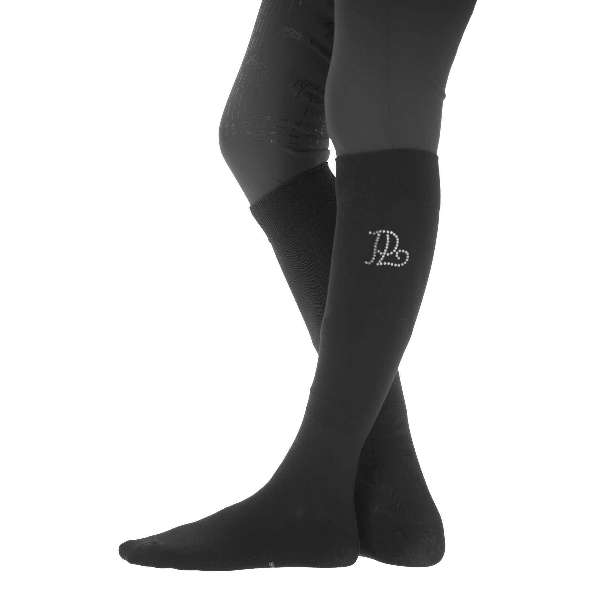 PENELOPE Luxe Strass Riding Socks Black/silver grey 986804022