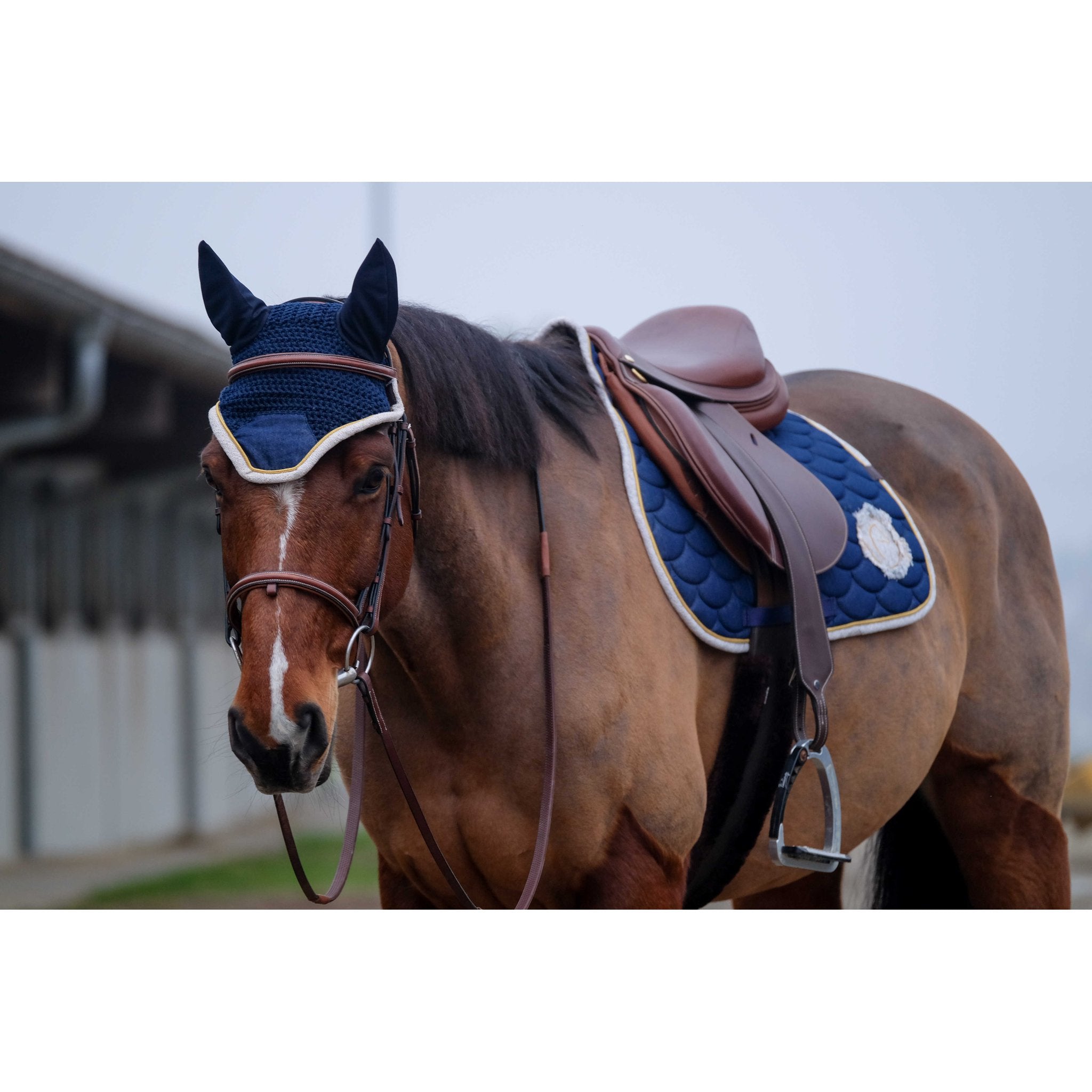 EQUITHÈME Denim All-Purpose Saddle Pad Navy blue - 204771007_ambi_1