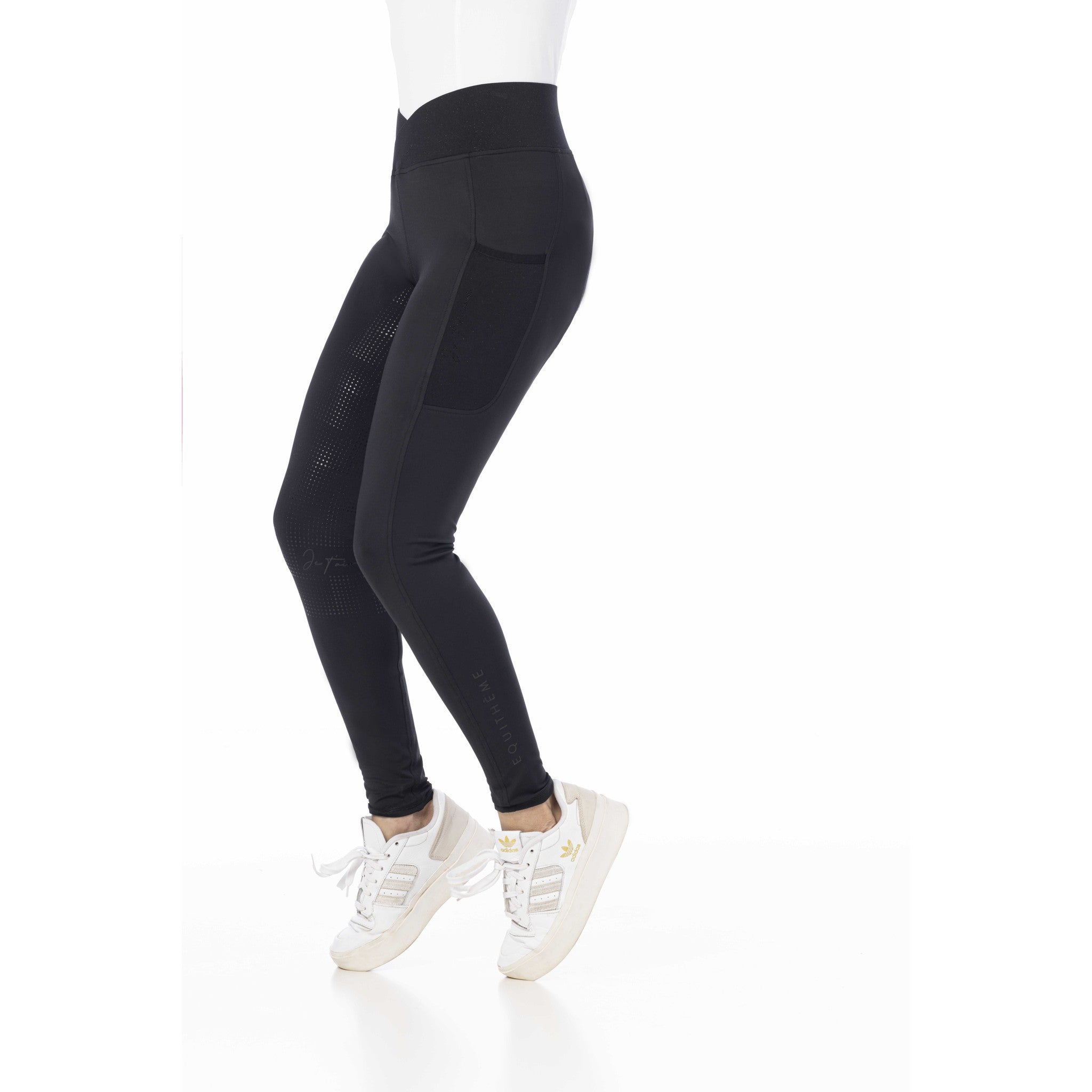Je t'aime EQUITHÈME Flora seat grip Riding Leggings - Ladies Black 979163236
