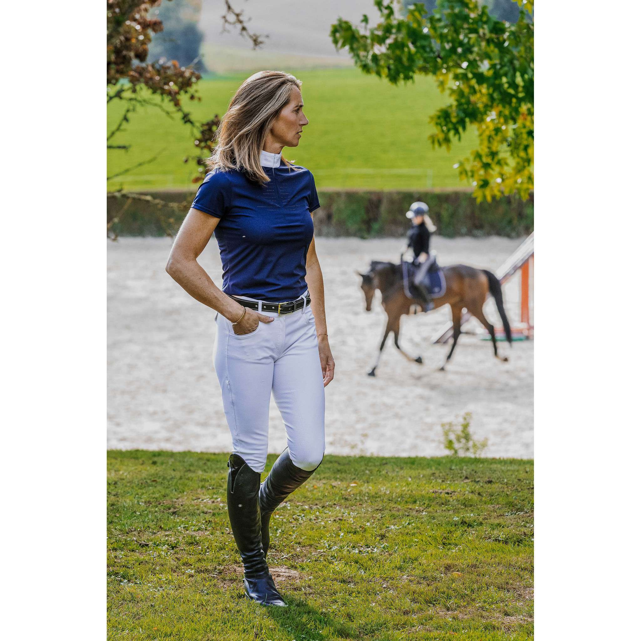 EQUITHÈME Sleeveless Show Polo – Judith Navy blue 962134072