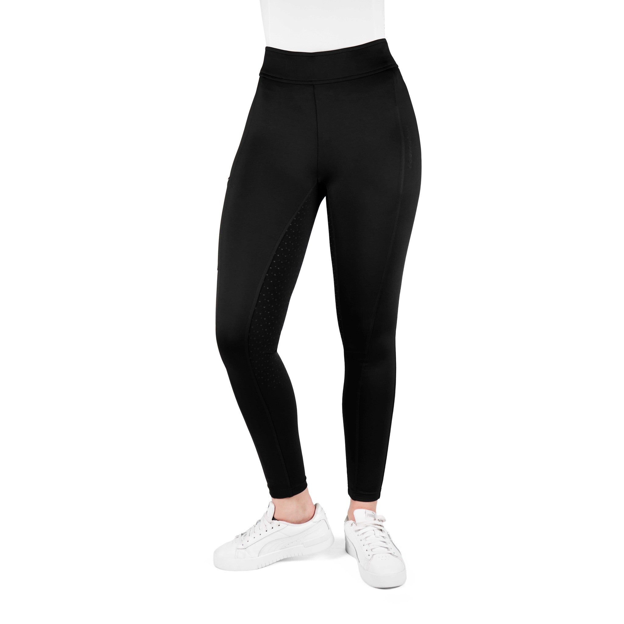 EQUITHÈME Birdy Full Seat Silicone Leggings - Ladies Black 979171236