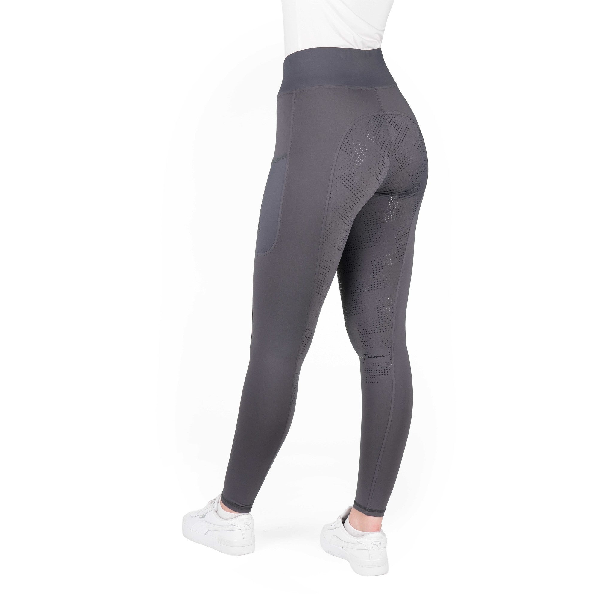Je t'aime EQUITHÈME Flora seat grip Riding Leggings - Ladies Dark grey 979163436