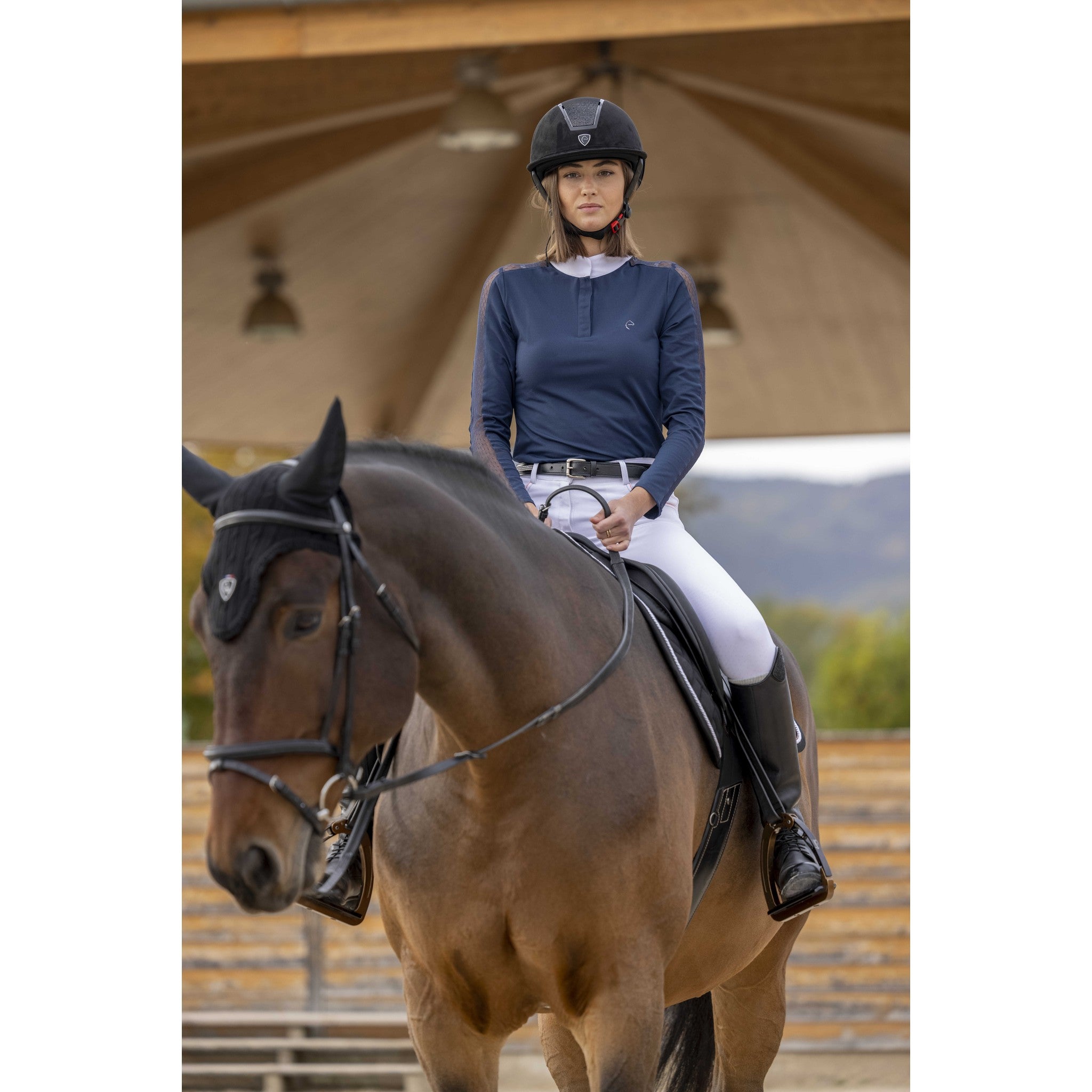 EQUITHÈME Pékin Show Polo Shirt - Women - Navy blue - 962062074_ambi_1