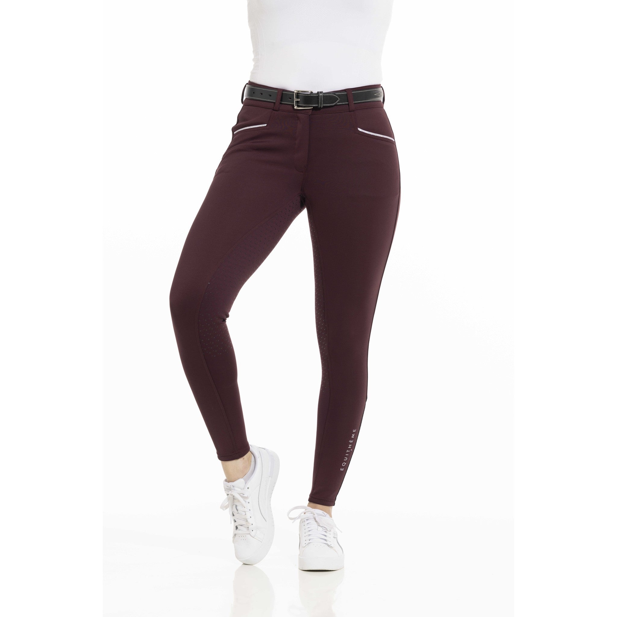 EQUITHÈME Claudine Breeches with silicone full seat - Ladies Burgundy 979788336