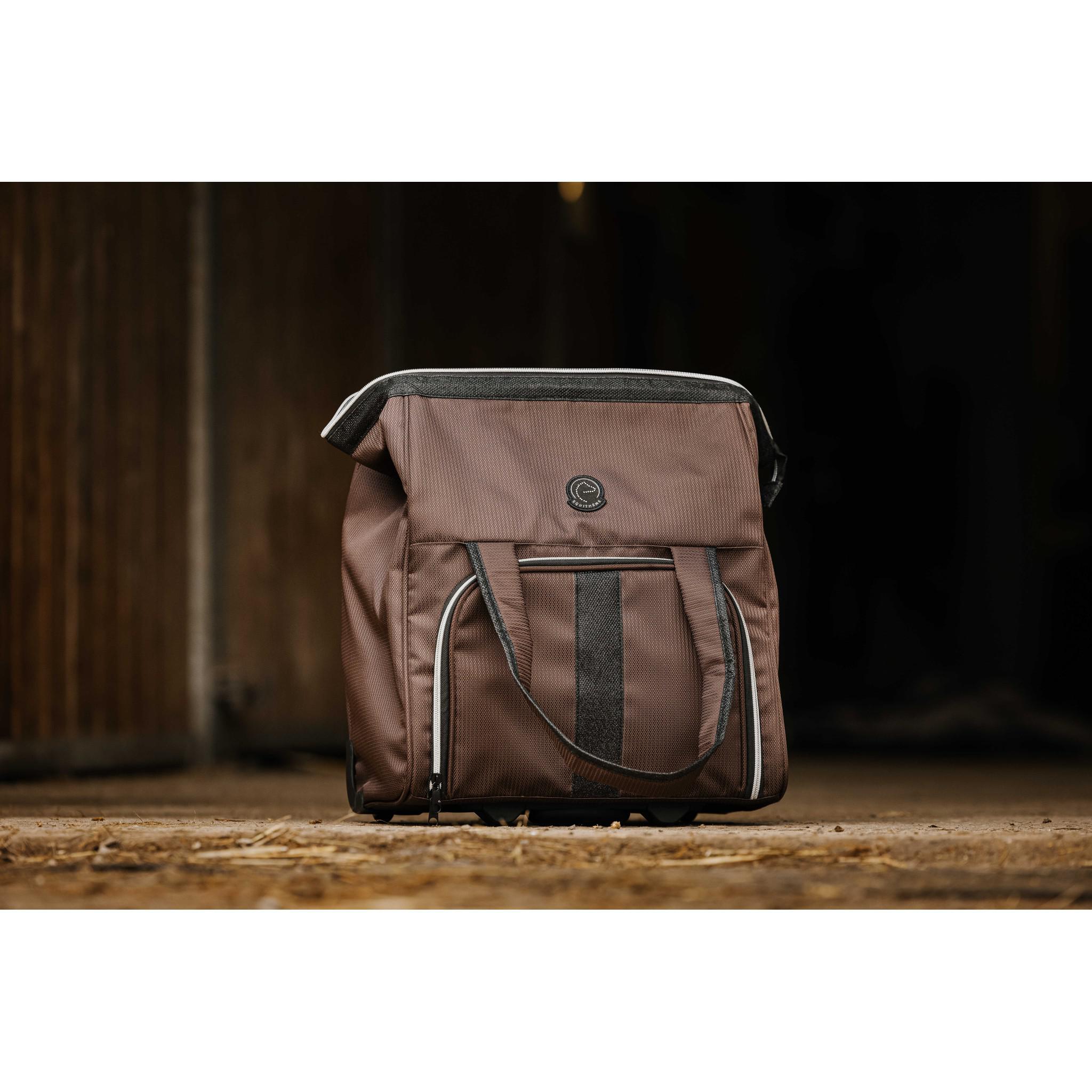 EQUITHÈME Grooming Bag with Wheels Brown 700018004