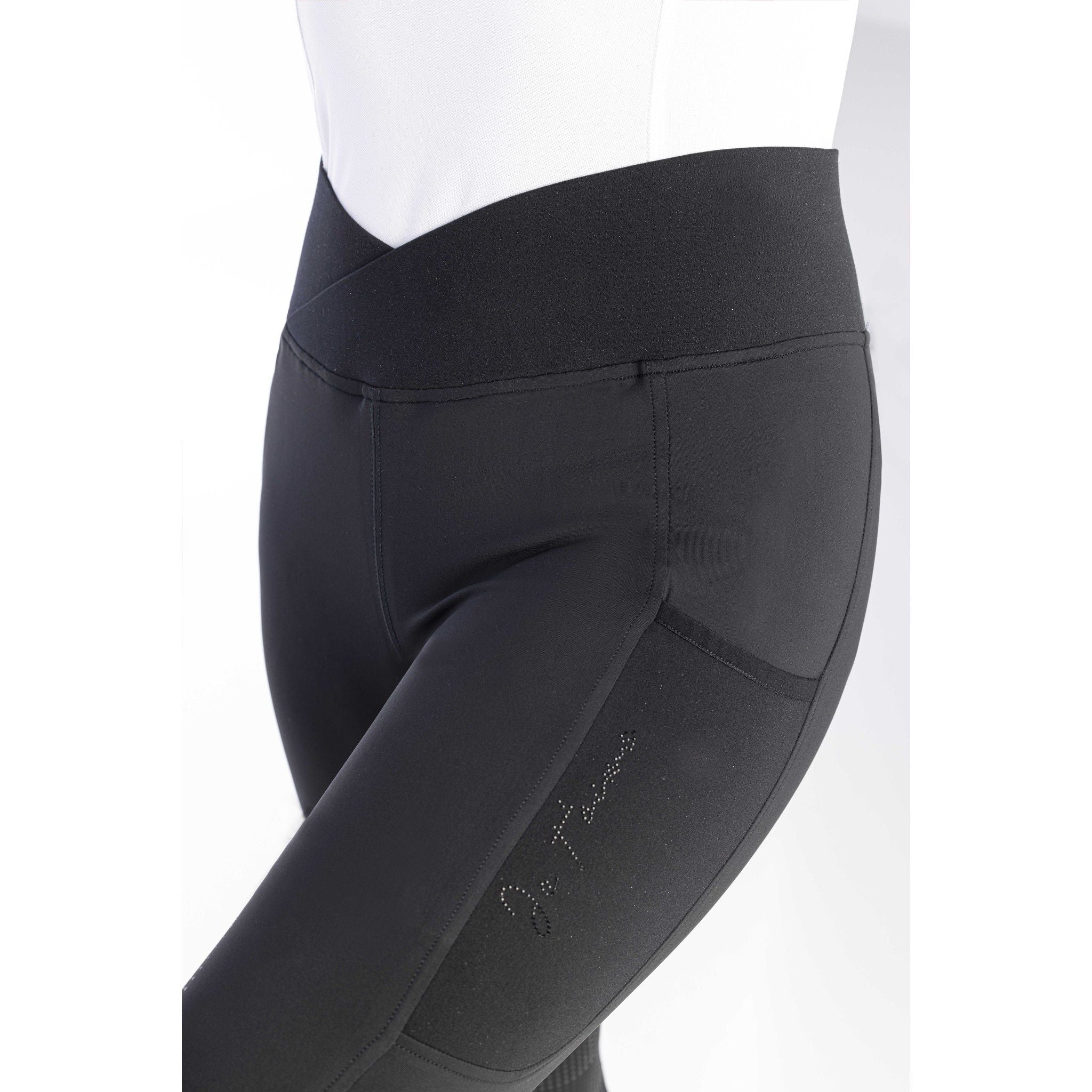 Je t'aime EQUITHÈME Flora seat grip Riding Leggings - Ladies Black 979163236